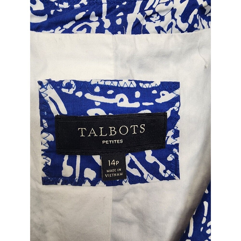 Talbots Petites 100% Cotton Paisley Blazer Preppy 14P - Picture 7 of 12
